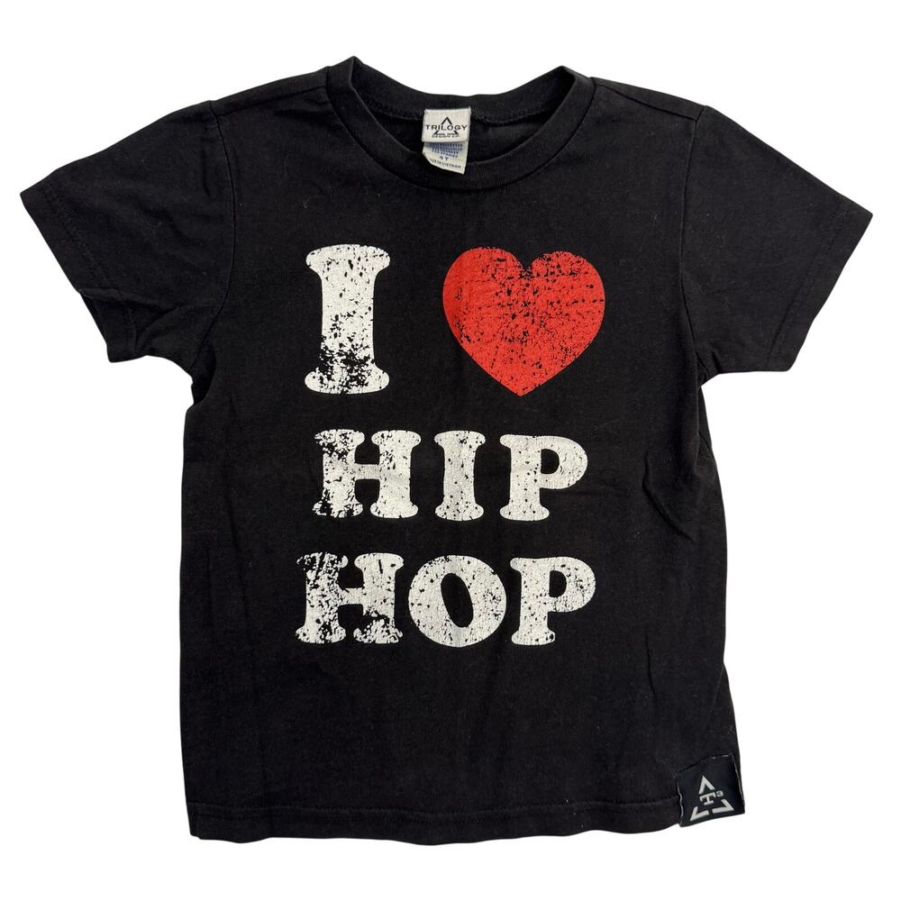 Trilogy Hip Hop Graphic Short Sleeve T Shirt Top  Size 4T Black & Red